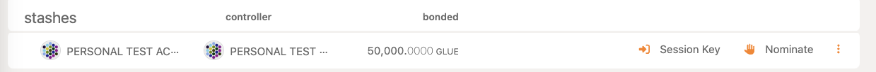 Screenshot of the result of bonding funds for validation